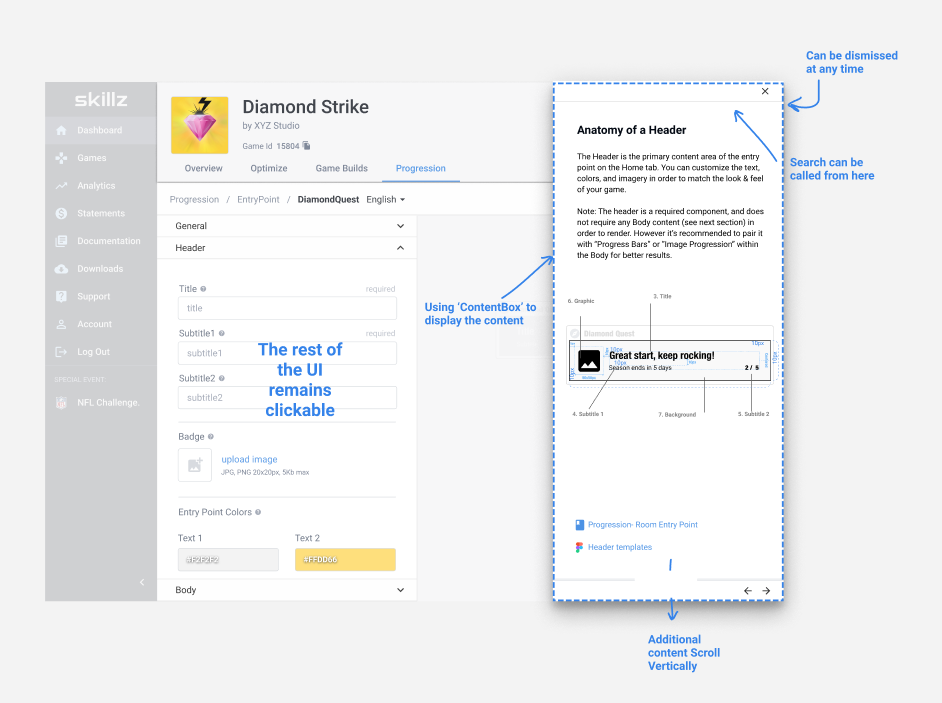 This shows how the documentation looks within the app.