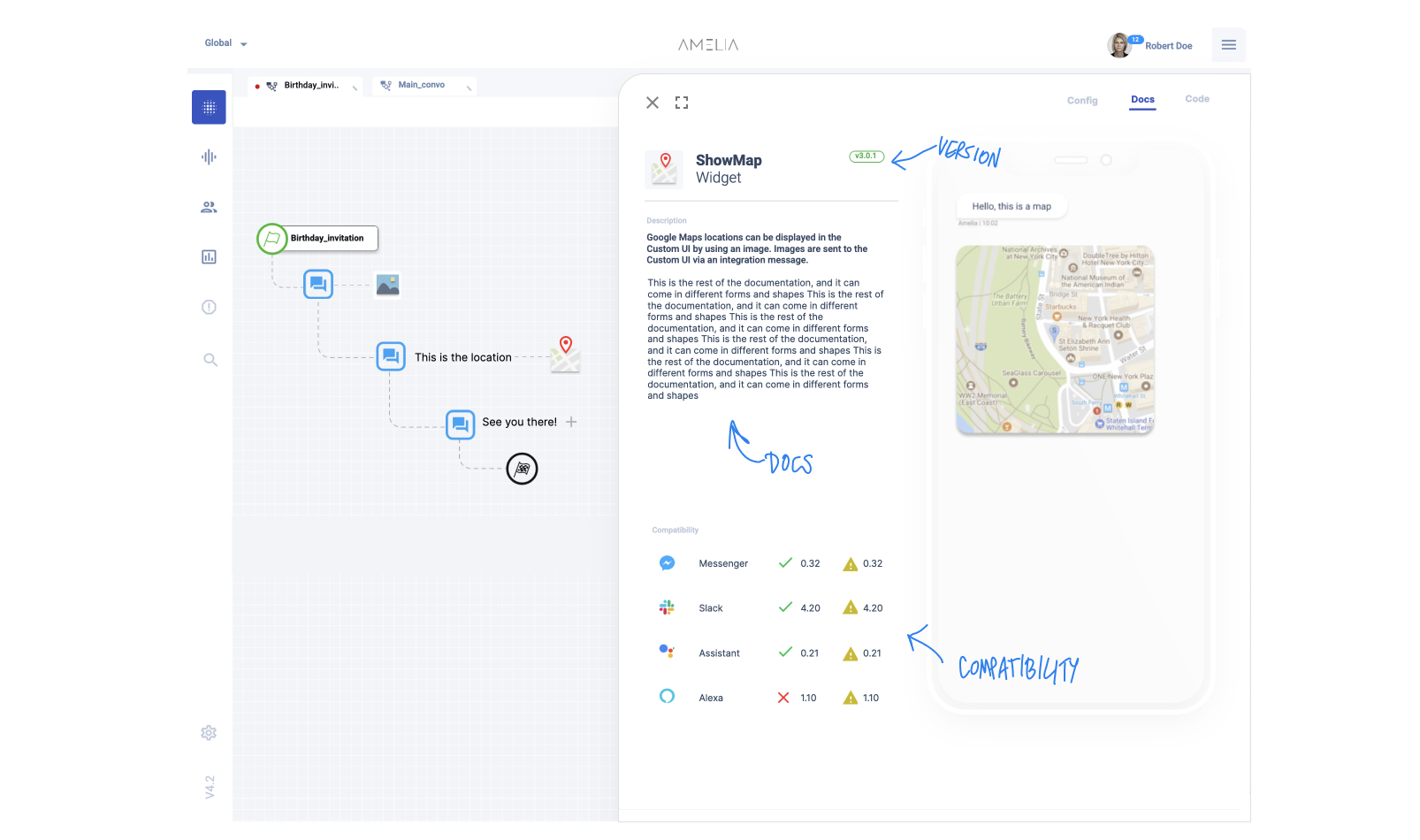 Amelia exports their conversations to multiple chatbot and conversational platforms. However, some of the features offered are not available everywhere. The compatibility table helps you understand which widgets are more adequate for the audience you are trying to reach.