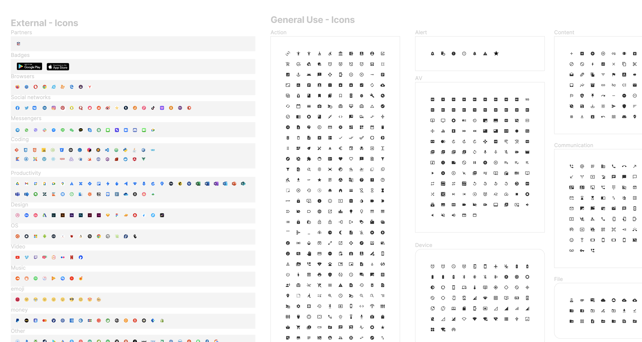 This shows part of the icon library.